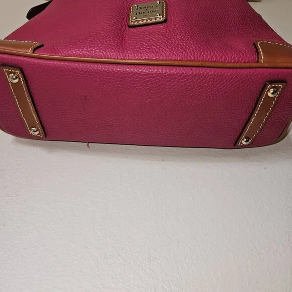 Dooney & Bourke Erica Pebbled Leather Hobo Shoulder Bag Fuchsia Pink - Picture 6 of 16